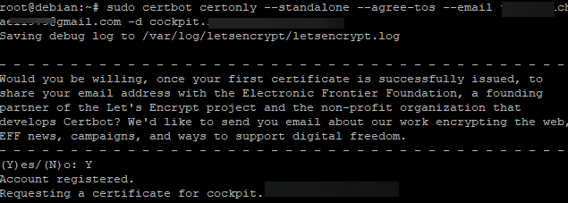 Create Let#s Encrypt SSL certificate