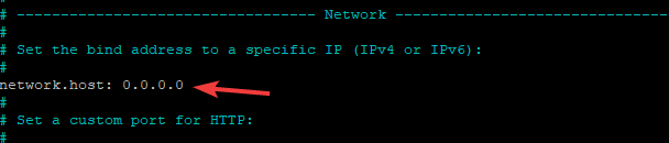 New network host setting