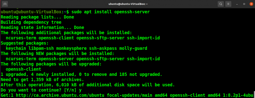 Install OpenSSH Server