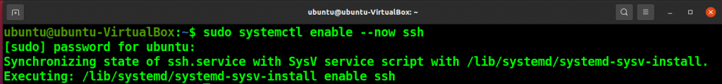 Enable SSH service