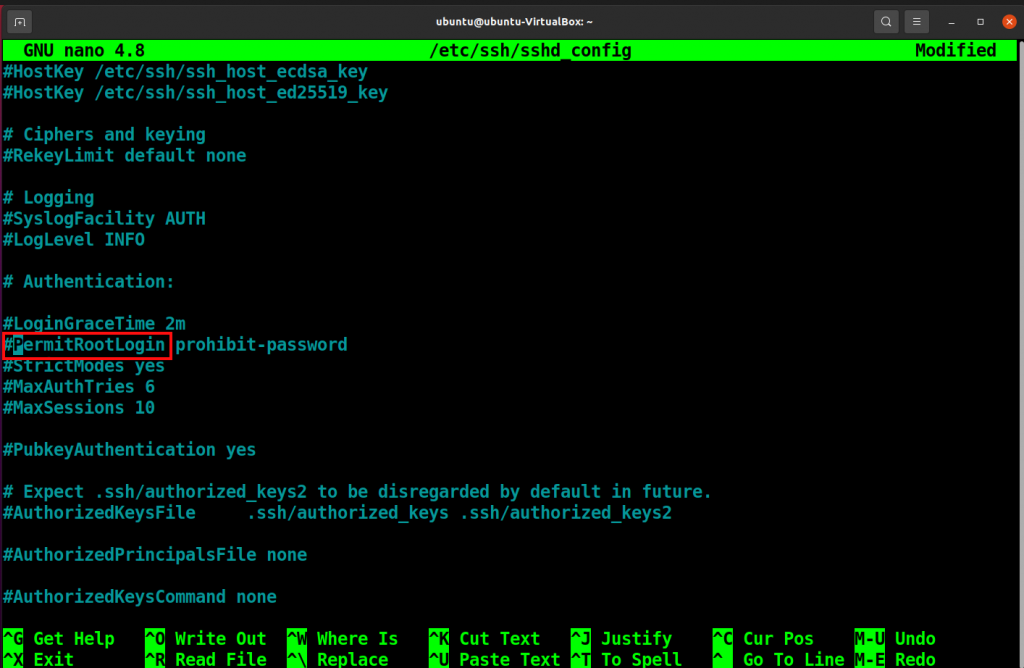 Disallow SSH login as root user