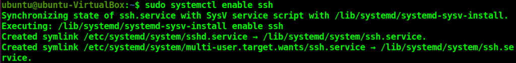 Enable SSH service