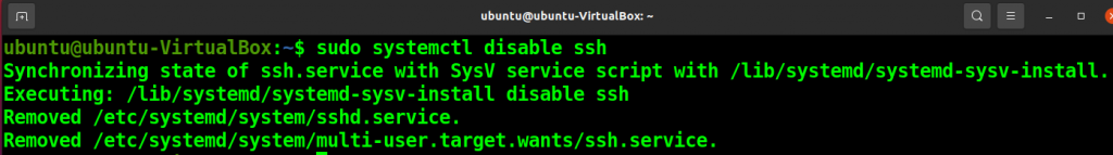 Disable SSH Service