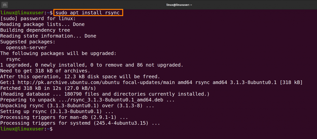 Installing Rsync