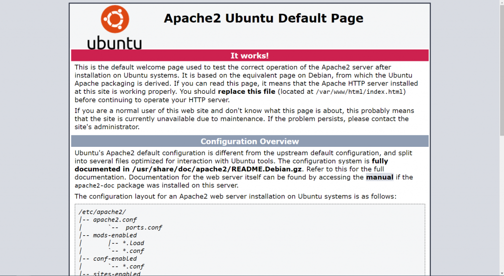 Apache Default page