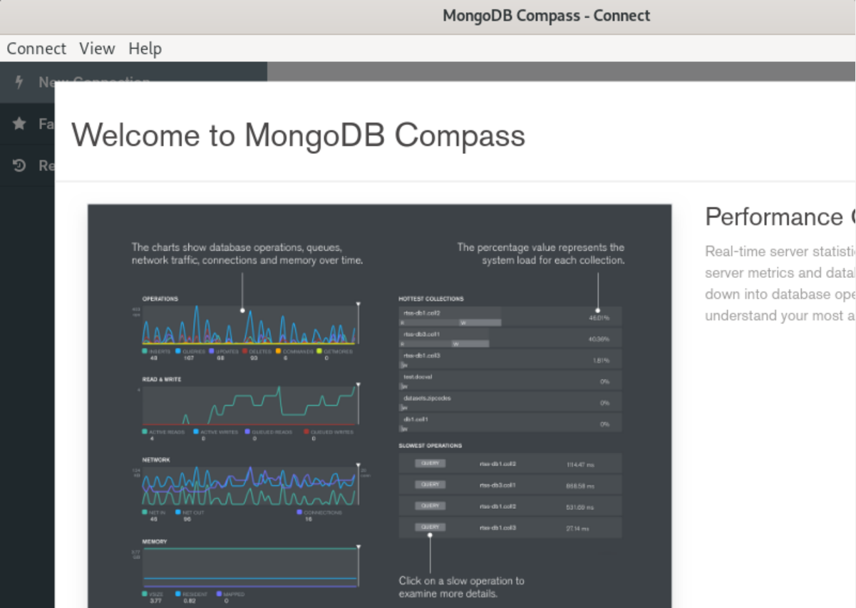 MongoDB compass graphical interface