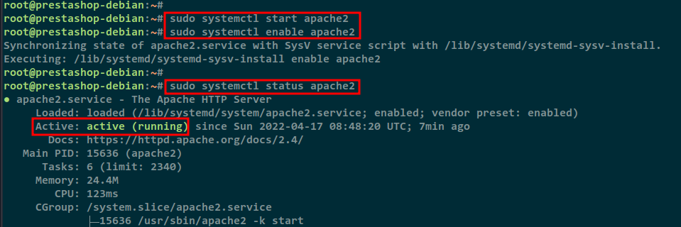 Start Apache2