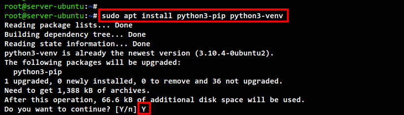 install python pip and venv