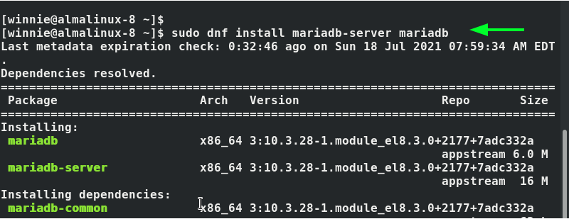 Install MariaDB