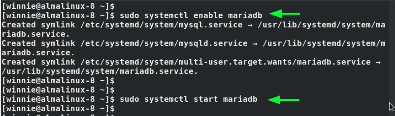 Enable MariaDB service