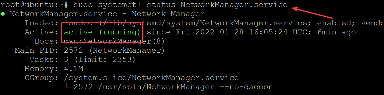 Start NetworkManager service