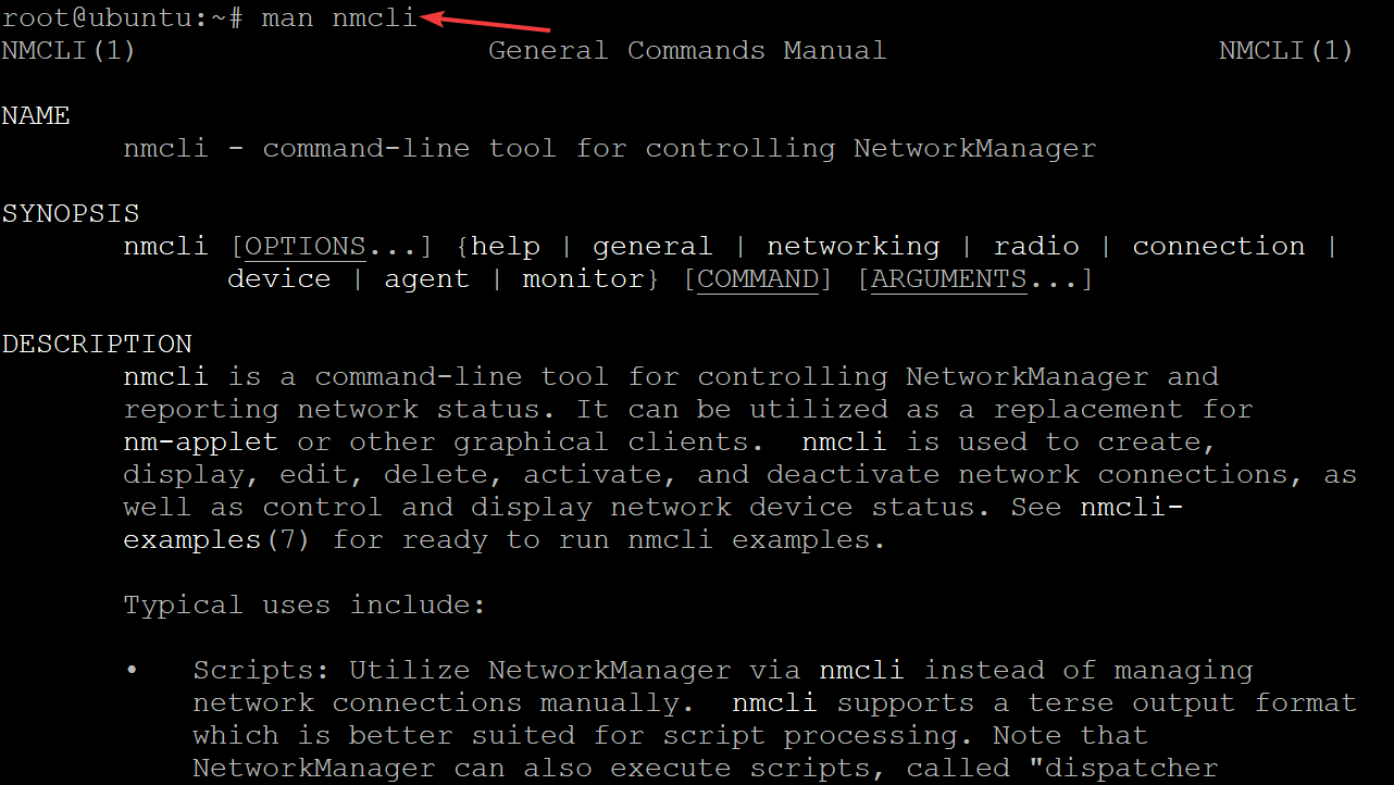 nmcli command