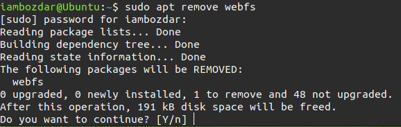 Remove webfs